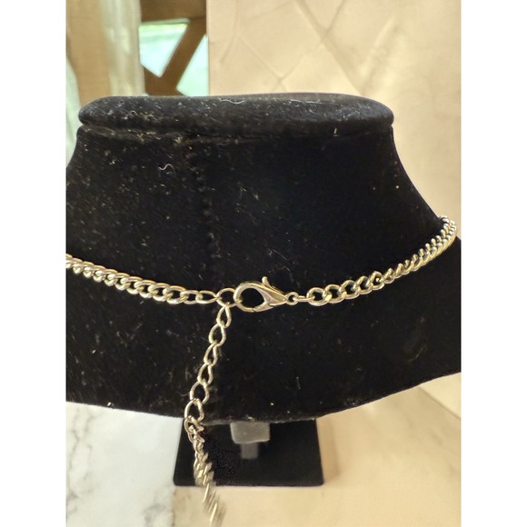 Fashion Jewelry silver pearl and rhinestone‎ beaded necklace bib style - Picture 3 of 5